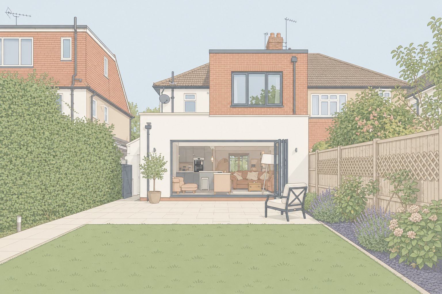 Kingston double-storey rear extension — residential architects London, Rosace Studio